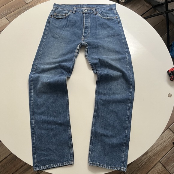 Vintage 90s Levi's 501 Medium Wash Jeans Measure 35x34 USA Made